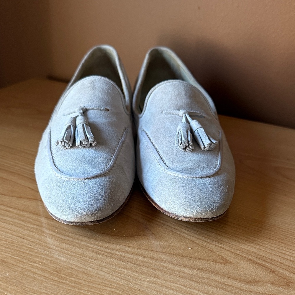 Loro Piana Light Gray Tassel Loafers